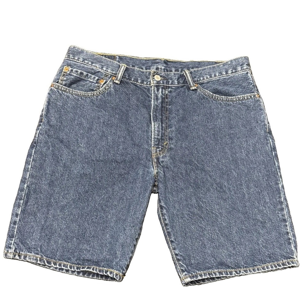 Levis 505 Jean Shorts Mens 36" Waist 9" Inseam Blue Denim
